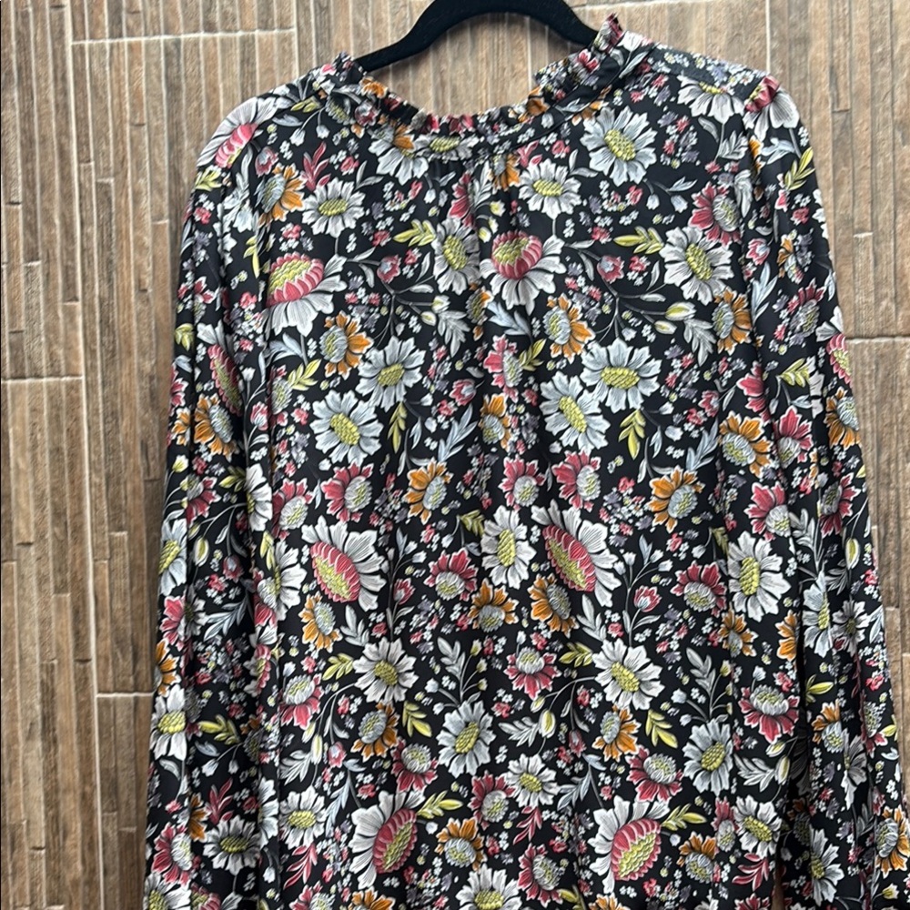 LOFT Floral Blouse - Black, White, Pink, Yellow, Green